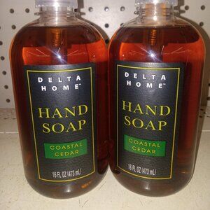 New 2 pack Delta Home Hand Soap , Coastal Cedar Scent, 16 fl oz